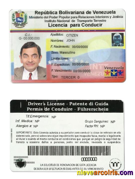Venezuela driving license